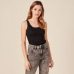 Débardeur femme uni col arrondi Instinct noir femme