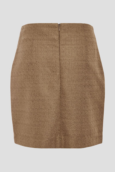 Jupe droite vert olive femme