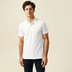 Polo cintr&eacute; manches courtes en coton ecru homme