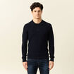Polo manches longues bleu marine homme