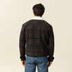 Veste droite courte col chemise marron fonc&eacute; homme