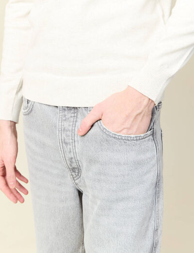 Pull manches longues ecru homme