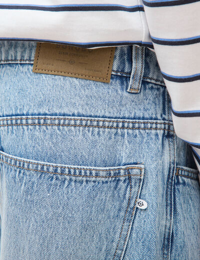 Jeans loose longueur 34 en coton denim snow bleach homme