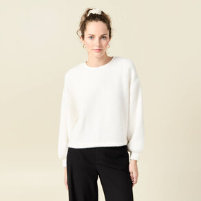 Sweat manches longues ecru femme