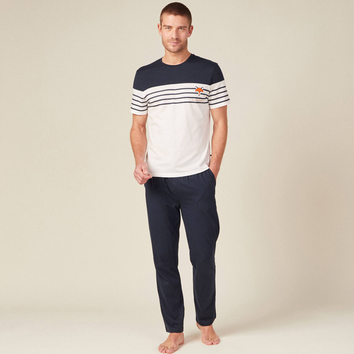 Pyjama éco-responsable ecru homme