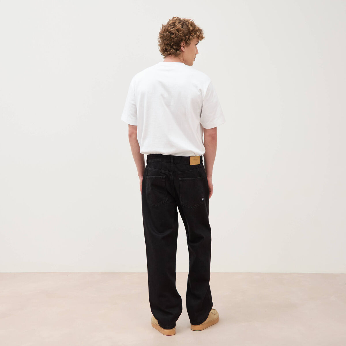 Jeans large relaxed denim noir homme