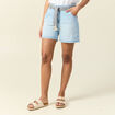Short boyfriend ceinturé jean denim bleach femme