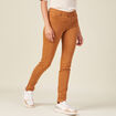 Pantalon slim marron femme
