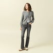 Jeans bootcut denim gris clair femme