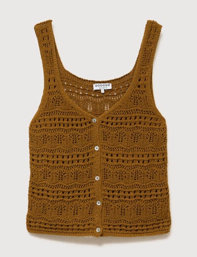 D&eacute;bardeur d&eacute;collet&eacute; bretelles vert olive femme