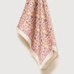 Foulard carr&eacute; satin ecru femme