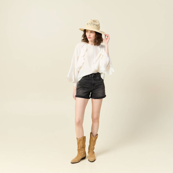 Chemise manches longues ecru femme