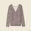 T-shirt manches longues marron clair femme