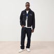 Blouson col classique manches longues bleu marine homme