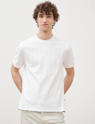 T-shirt en coton manches courtes blanc homme