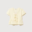 Blouse manches courtes jaune pastel femme