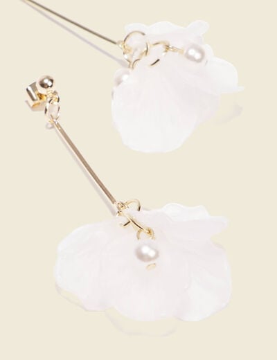 Boucles d'oreilles pendantes blanc femme
