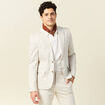 Veste blazer cintr&eacute; sable homme