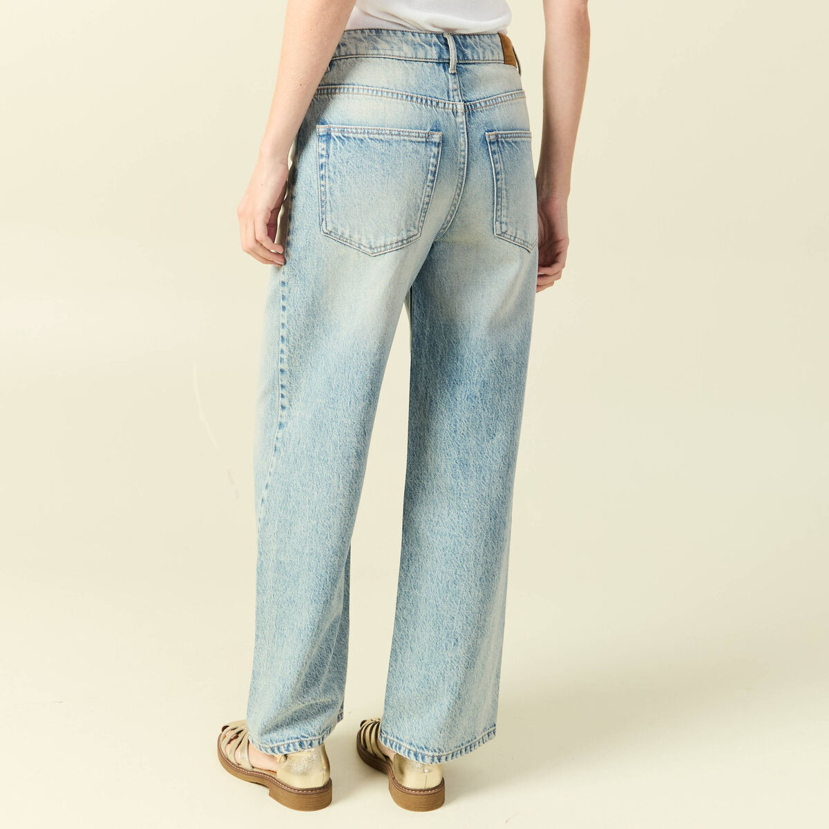 Jeans loose taille standard bleu femme