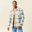 Surchemise col aviateur gris homme
