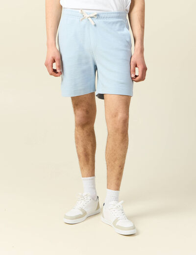 Short droit avec cordon bleu ciel homme