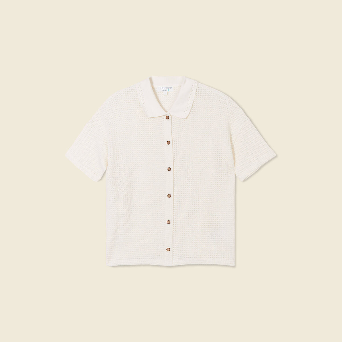 Polo manches courtes creme femme