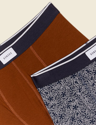 Lot 2 boxers marron cognac homme