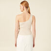 Pull asymétrique creme femme
