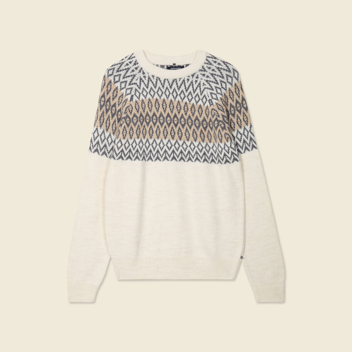 Pull manches longues ecru homme