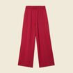 Pantalon large fluide rouge fonc&eacute; femme