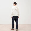 Sweat &agrave; capuche manches longues ecru homme