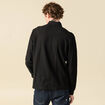 Polo manches longues en coton noir homme