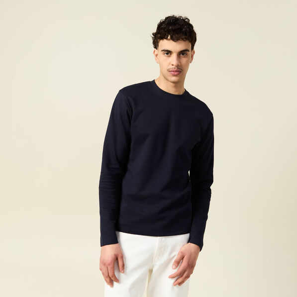 T-shirt manches longues bleu marine homme