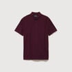 Polo droit en coton manches courtes prune homme