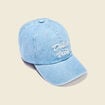 Casquette brodée en jean denim bleach femme