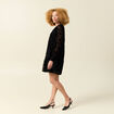 Robe manches longues en voile doubl&eacute;e noir femme