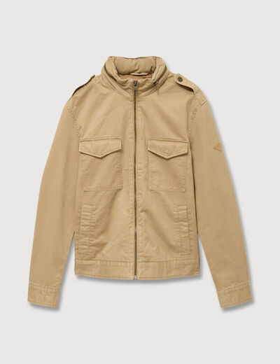 Veste col montant manches longues beige homme