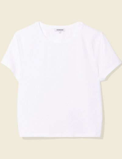 T-shirt manches courtes blanc femme