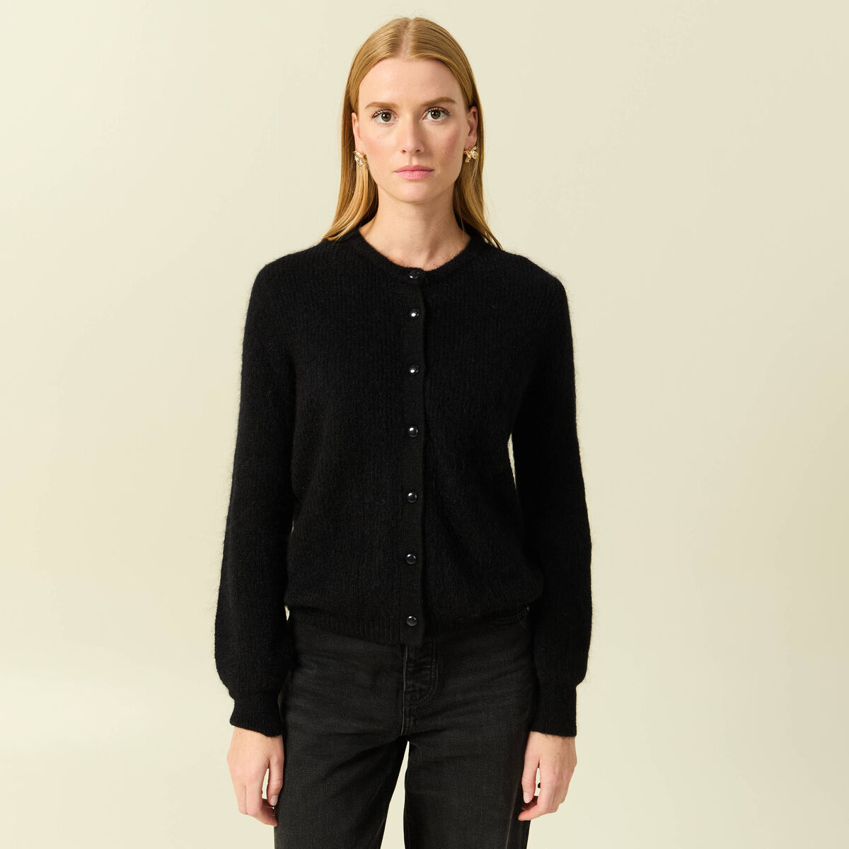 Gilet manches longues noir femme