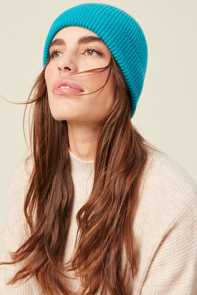 Bonnet made in Saint-Malo bleu turquoise femme