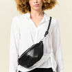 Sac banane simili cuir noir femme