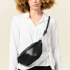 Sac banane simili cuir noir femme