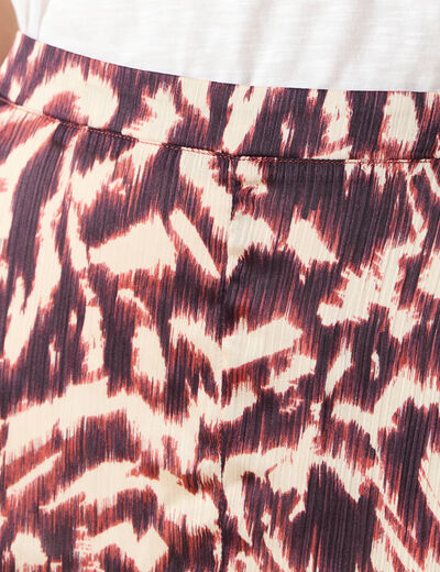 Jupe midi évasée fluide marron femme
