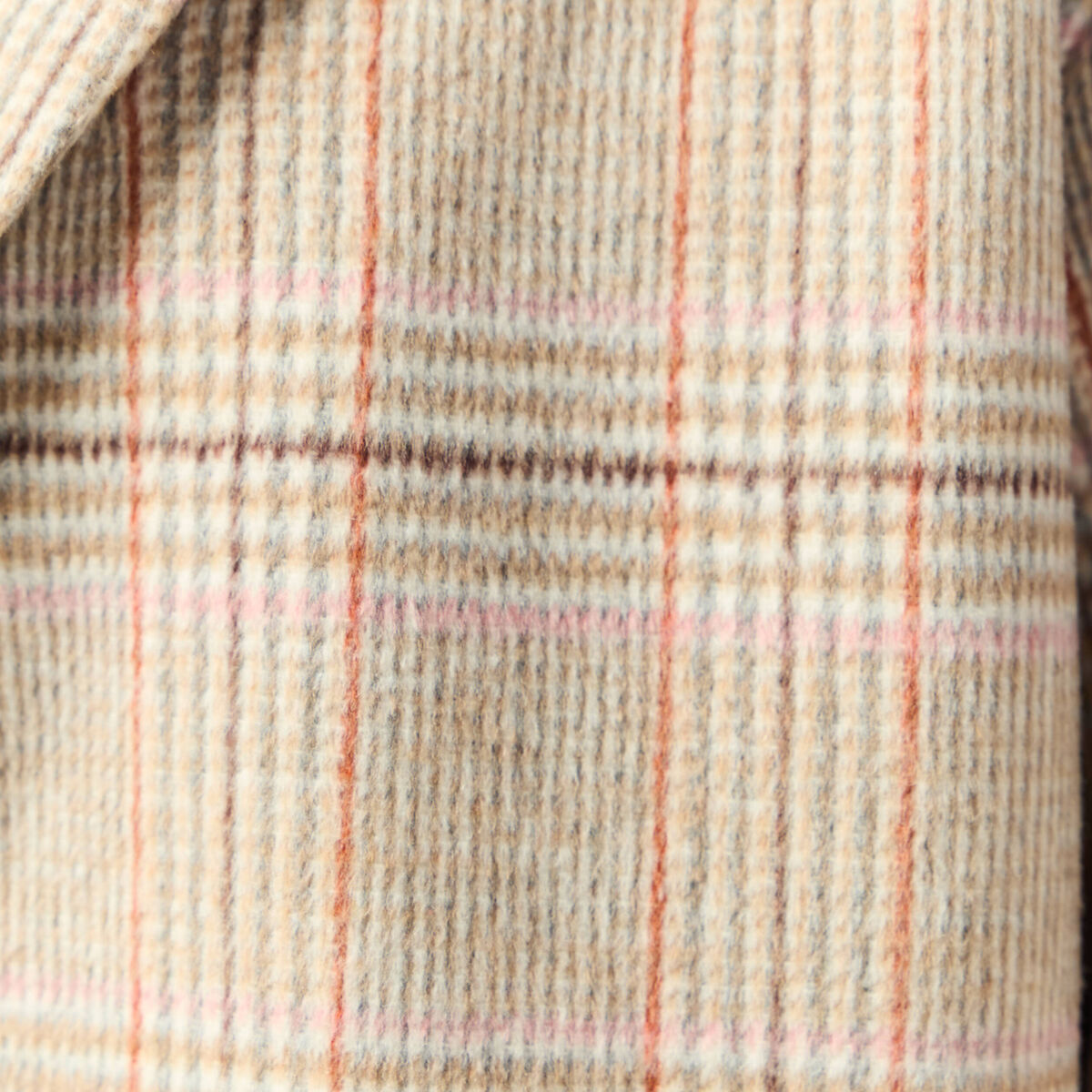 Manteau droit long col tailleur rouge clair femme