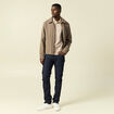 Polo cintr&eacute; manches longues taupe homme