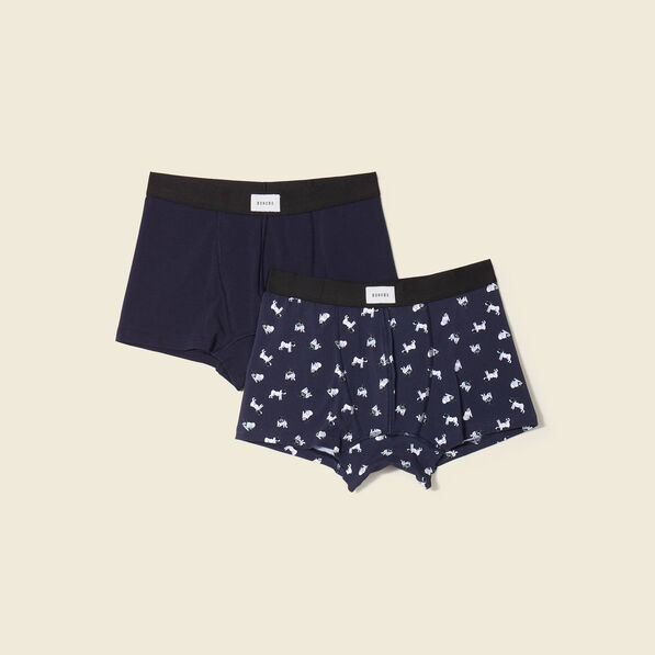 Lot 2 boxers bleu marine homme