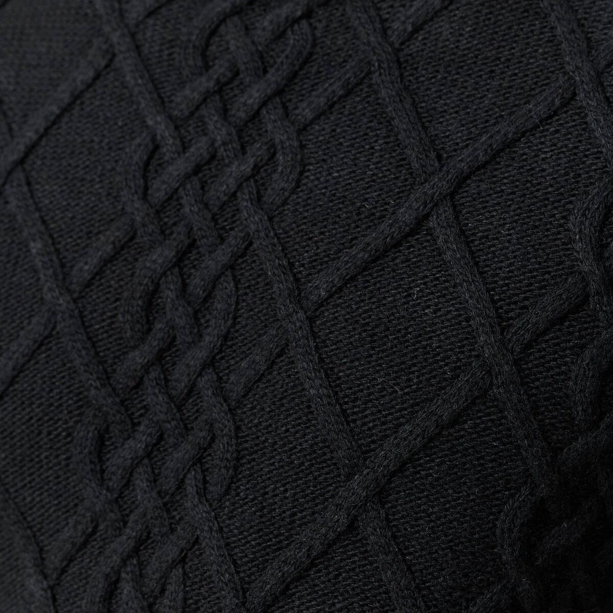 Tricot col montant noir homme