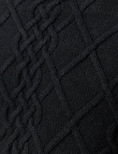 Tricot col montant noir homme