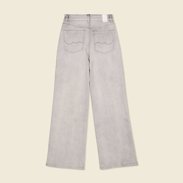jeans large eco responsable denim gris clair femme Jeans large éco-responsable denim gris clair femme