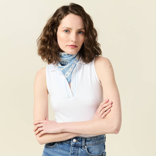 polo sans manches blanc femme Polo sans manches blanc femme